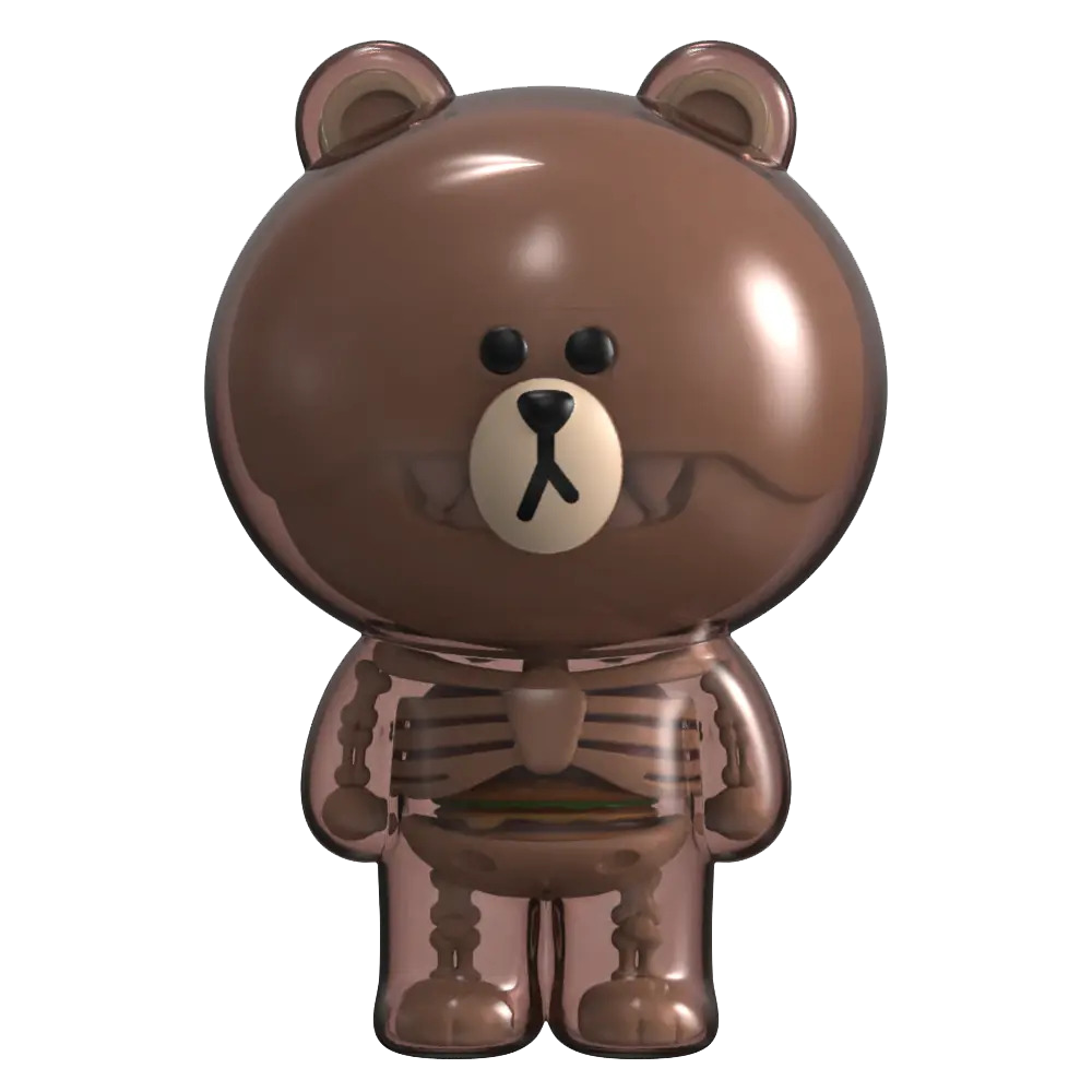 Line Friends Brown. Funny Anatomy (Signed)