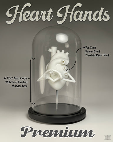 "Heart Hands" Premium (Full Scale Porcelain Statuette With Glass Cloche)