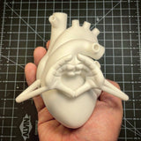 "Heart Hands" Premium (Full Scale Porcelain Statuette With Glass Cloche)