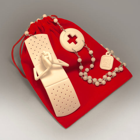 "Patron Saint of Boo-Boo's" Rosary (Porcelain Edition)